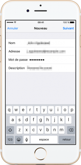 configurer messagerie iPhone