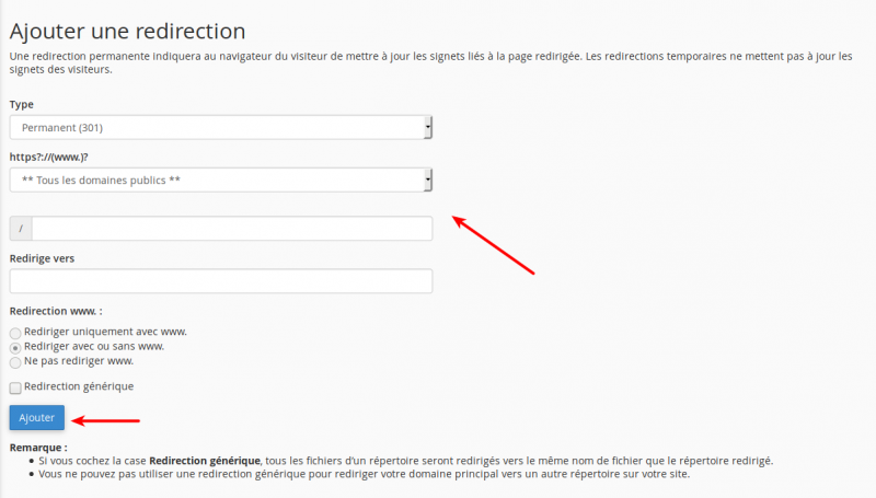 Comment configurer une redirection web depuis votre cPanel